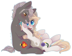 Size: 1291x1004 | Tagged: safe, artist:shady-bush, imported from derpibooru, oc, oc only, oc:flash hoof, oc:prickle pear, earth pony, pony, female, male, mare, simple background, stallion, transparent background