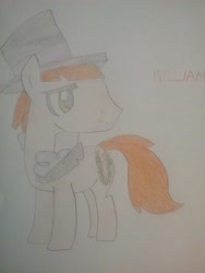 Size: 1944x2592 | Tagged: safe, artist:jerryakiraclassics19, imported from derpibooru, oc, oc only, oc:william, earth pony, pony, hat, male, stallion, traditional art