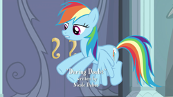 Size: 1920x1080 | Tagged: safe, imported from derpibooru, screencap, rainbow dash, pegasus, pony, daring doubt, nicole dubuc