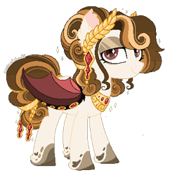 Size: 375x388 | Tagged: safe, artist:myfantasy08, imported from derpibooru, oc, oc:equino echonnus, pony, succubus, collar, heart eyes, jewelry, looking at you, pixel art, smiling, wingding eyes