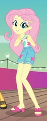 Size: 406x1039 | Tagged: safe, imported from derpibooru, screencap, fluttershy, equestria girls, i'm on a yacht, spoiler:eqg series (season 2), clothes, cute, feet, female, geode of fauna, legs, magical geodes, sandals, shorts, shyabetes