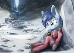 Size: 5512x3937 | Tagged: safe, artist:ravistdash, derpibooru exclusive, imported from derpibooru, oc, oc only, pony, canterlot, crying, freezing, movie poster, planet engine, ponyville, smiling, snow, solo, teary eyes, the wandering earth, this will end in death, this will end in tears, this will end in tears and/or death