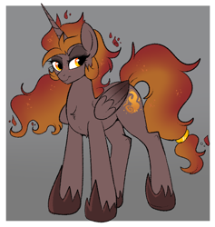 Size: 712x750 | Tagged: safe, artist:lulubell, imported from derpibooru, oc, oc only, oc:princess ignia, alicorn, pony, alicorn oc, alternate universe, female, mane of fire, mare, princess goddess au, solo