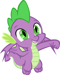 Size: 4450x5596 | Tagged: safe, artist:memnoch, imported from derpibooru, spike, dragon, sweet and smoky, flying, male, simple background, smiling, solo, transparent background, vector, winged spike, wings