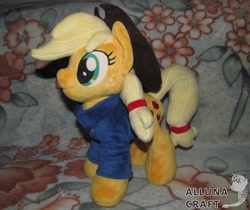 Size: 1024x860 | Tagged: safe, artist:allunacraft, imported from derpibooru, applejack, pony, clothes, hoodie, irl, photo, plushie, solo