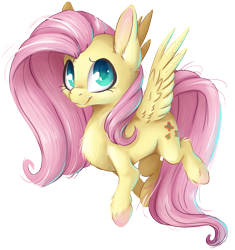 Size: 2106x2243 | Tagged: safe, artist:cutepencilcase, imported from derpibooru, fluttershy, pegasus, pony, chest fluff, colored hooves, female, hoof fluff, looking at you, mare, simple background, smiling, solo, spread wings, three quarter view, transparent background, unshorn fetlocks, wings