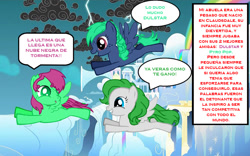 Size: 800x500 | Tagged: safe, imported from derpibooru, oc, oc only, pegasus, pony, skywar sword: las cronicas del caballero de fuego, comic, real life background, spanish