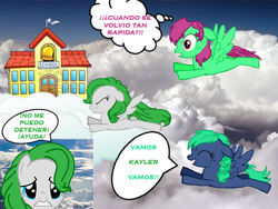 Size: 624x468 | Tagged: safe, imported from derpibooru, oc, oc only, pegasus, pony, skywar sword: las cronicas del caballero de fuego, comic, real life background, spanish