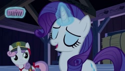 Size: 1903x1080 | Tagged: safe, imported from derpibooru, screencap, rarity, sweetie belle, pony, unicorn, 28 pranks later, hairbrush