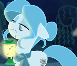 Size: 835x719 | Tagged: safe, artist:herfaithfulstudent, imported from derpibooru, oc, oc only, oc:memento mori, earth pony, ghost, ghost pony, pony, clothes, disney, lantern, scarf, solo, the haunted mansion