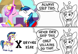 Size: 916x637 | Tagged: safe, artist:threetwotwo32232, edit, edited screencap, imported from derpibooru, screencap, princess cadance, shining armor, pony, a canterlot wedding, always ship this, female, implied infidelity, male, meme, shiningcadance, shipping, straight