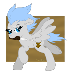 Size: 1800x1800 | Tagged: safe, artist:ponkus, imported from derpibooru, oc, oc only, oc:arctic charm, pegasus, pony, fallout equestria, baton, female, mare, solo