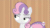 Size: 533x300 | Tagged: safe, imported from derpibooru, screencap, sweetie belle, pony, unicorn, for whom the sweetie belle toils, all fours, animated, annoyed, cute, cute when angry, diasweetes, female, filly, foal, gritted teeth, growling, head turn, hub logo, listening, looking at you, looking up, madorable, multicolored mane, narrowed eyes, raised eyebrow, solo, sweetie belle is not amused, turned head, unamused, zoom in