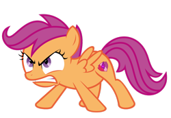 Size: 1280x879 | Tagged: safe, artist:kuren247, deleted from derpibooru, imported from derpibooru, scootaloo, pegasus, pony, angry, gritted teeth, simple background, solo, spread wings, transparent background, vector, wings