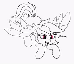 Size: 3464x2993 | Tagged: safe, artist:pabbley, imported from derpibooru, rainbow dash, pegasus, pony, secrets and pies, adorapiehater, cute, daaaaaaaaaaaw, dashabetes, evil grin, evil pie hater dash, fangs, female, giggling, grin, hnnng, imminent snuggles, laughing, mare, monochrome, neo noir, open mouth, pabbley is trying to murder us, partial color, smiling, solo, spread wings, wings