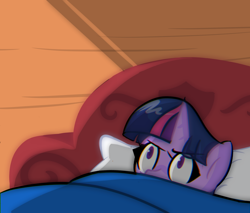 Size: 1000x850 | Tagged: safe, artist:provolonepone, imported from derpibooru, twilight sparkle, pony, unicorn, angry, bed, female, golden oaks library, mare, simpsons did it, solo, the simpsons, unicorn twilight