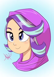 Size: 1448x2048 | Tagged: safe, artist:jeglegator, imported from derpibooru, starlight glimmer, human, equestria girls, clothes, cute, female, headscarf, hijab, humanized, scarf, solo