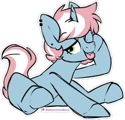 Size: 1640x1566 | Tagged: safe, artist:mulberrytarthorse, imported from derpibooru, oc, oc only, pony, unicorn, female, heart, heart eyes, solo, tongue out, wingding eyes