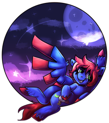 Size: 815x921 | Tagged: safe, artist:loopdalamb, deleted from derpibooru, imported from derpibooru, oc, oc:cdr0m, pegasus, pony, blue, christianity, cloud, emo, goth, green, icon, inspired, lying down, moon, music, night, punk, red, relaxed, rock, scene, sky, speedpaint, speedpaint available, the night, voltaire, wings
