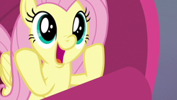 Size: 1920x1080 | Tagged: safe, imported from derpibooru, screencap, fluttershy, pegasus, pony, sweet and smoky, :d, cute, female, mare, open mouth, shyabetes, solo