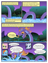 Size: 612x792 | Tagged: safe, artist:newbiespud, edit, edited screencap, imported from derpibooru, screencap, fluttershy, rainbow dash, rarity, steven magnet, earth pony, pegasus, pony, sea serpent, unicorn, comic:friendship is dragons, friendship is magic, comic, dialogue, female, male, mare, river, screencap comic