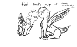 Size: 4000x2445 | Tagged: safe, artist:cottonheart05, imported from derpibooru, oc, oc:cotton heart, hippogriff, pegasus, pony, comic, comic cover, couple, female, hippogriff oc, love, male, pegasus oc, sketch, wip