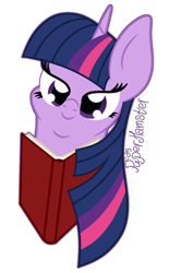 Size: 1400x2254 | Tagged: safe, artist:puperhamster, imported from derpibooru, twilight sparkle, alicorn, pony, book, bust, female, portrait, reading, solo