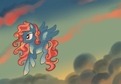 Size: 1234x854 | Tagged: safe, artist:bedupolker, imported from derpibooru, oc, oc only, pegasus, pony, cloud, solo