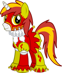 Size: 2839x3336 | Tagged: safe, alternate version, artist:feathertrap, deleted from derpibooru, imported from derpibooru, oc, oc only, oc:mirthful, pony, unicorn, bell, coat markings, jester, male, mask, ruff (clothing), simple background, solo, stallion, story included, transparent background, unshorn fetlocks, vector