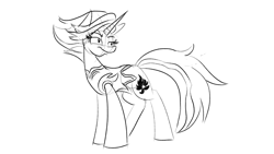 Size: 3840x2160 | Tagged: safe, artist:cowsrtasty, imported from derpibooru, fire flare, pony, the summer sun setback, female, monochrome, sketch, solo