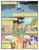 Size: 612x792 | Tagged: safe, artist:newbiespud, edit, edited screencap, imported from derpibooru, screencap, applejack, basil, bon bon, carrot top, derpy hooves, golden harvest, linky, merry may, rainbowshine, rarity, shoeshine, sweetie drops, dragon, earth pony, pony, unicorn, comic:friendship is dragons, dragonshy, book, comic, dialogue, female, flying, freckles, golden oaks library, hat, house, ladder, mare, mountain, screencap comic, smoke