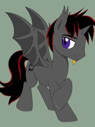 Size: 480x640 | Tagged: safe, artist:ask-sivi-friends, imported from derpibooru, oc, oc:dislodgedstorm0, alicorn, bat pony, bat pony alicorn, hybrid, pony, bat pony oc