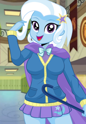 Size: 1200x1729 | Tagged: safe, artist:philelmago, edit, imported from derpibooru, trixie, equestria girls, cute, diatrixes, female, show accurate, solo