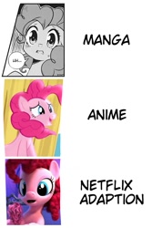 Size: 1000x1500 | Tagged: safe, artist:ponekitt, imported from derpibooru, seven seas, pinkie pie, earth pony, pony, hello pinkie pie, my little pony: the manga, meme, netflix, netflix adaptation