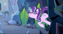 Size: 1917x1025 | Tagged: safe, imported from derpibooru, screencap, starlight glimmer, pony, unicorn, the ending of the end, female, mare, raspberry, solo, tongue out