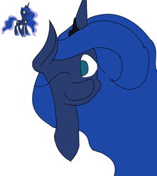 Size: 894x1000 | Tagged: safe, artist:treble clefé, imported from derpibooru, princess luna, alicorn, pony, cute, female, hidden wings, one eye closed, solo, wink