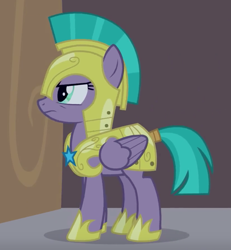 Size: 1245x1347 | Tagged: safe, imported from derpibooru, screencap, queen chrysalis, vanguard cover, pegasus, pony, the summer sun setback, annoyed, armor, cropped, disguise, disguised changeling, female, guardsmare, helmet, hoof shoes, mare, pegasus royal guard, royal guard, solo, tail wrap