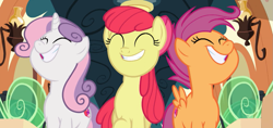 Size: 1163x548 | Tagged: safe, imported from derpibooru, screencap, apple bloom, scootaloo, sweetie belle, earth pony, pegasus, pony, unicorn, growing up is hard to do, cute, cutie mark, cutie mark crusaders, older, older apple bloom, older cmc, older scootaloo, older sweetie belle, the cmc's cutie marks