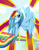 Size: 3300x4200 | Tagged: safe, artist:iceflare0714, imported from derpibooru, rainbow dash, pony, dynamic pose, eye clipping through hair, female, grin, punch, rainbow trail, smiling, solo, sonic rainboom