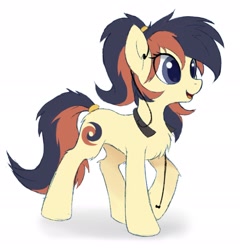 Size: 1832x1905 | Tagged: safe, artist:draconidsmxz, imported from derpibooru, oc, oc only, oc:draconidsmxz, earth pony, pony, eye clipping through hair, female, mare, rule 63, simple background, solo, white background