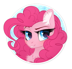 Size: 1990x1910 | Tagged: dead source, safe, artist:vird-gi, imported from derpibooru, pinkie pie, pony, bust, chest fluff, cute, diapinkes, ear fluff, female, heart eyes, mare, portrait, solo, wingding eyes