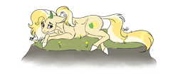 Size: 1280x549 | Tagged: safe, artist:ariaangelwing, imported from derpibooru, oc, oc only, oc:radler, earth pony, pony, female, on side, side, simple background, solo, transparent background