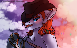 Size: 1920x1200 | Tagged: safe, artist:brainiac, imported from derpibooru, pokerhooves, pony, cowboy hat, hat, offscreen character, pov, solo, submissive pov, unshorn fetlocks, viewer on leash