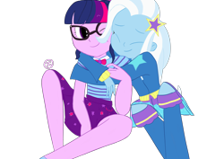 Size: 4092x2893 | Tagged: safe, artist:informalrain01, imported from derpibooru, trixie, twilight sparkle, equestria girls, female, lesbian, shipping, twixie