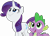 Size: 4506x3263 | Tagged: safe, artist:sketchmcreations, imported from derpibooru, rarity, spike, dragon, pony, unicorn, the summer sun setback, duo, female, in awe, looking up, male, mare, open mouth, puppy dog eyes, simple background, smiling, surprised, transparent background, vector, winged spike, wings