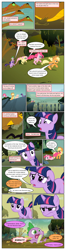 Size: 612x2320 | Tagged: safe, artist:newbiespud, edit, edited screencap, imported from derpibooru, screencap, applejack, fluttershy, pinkie pie, spike, twilight sparkle, dragon, earth pony, hydra, pegasus, pony, unicorn, comic:friendship is dragons, cliff, comic, dialogue, dragons riding ponies, female, freckles, looking down, male, mare, mouth hold, mud, multiple heads, riding, running, screencap comic, slit eyes, slit pupils, spike riding twilight, stuck, tail, tail pull, unicorn twilight