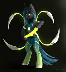 Size: 2300x2500 | Tagged: safe, artist:villjulie, imported from derpibooru, queen chrysalis, changeling, changeling queen, pony, armpits, bipedal, female, mare, solo, standing