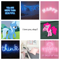 Size: 3264x3264 | Tagged: safe, artist:dragonyoru, imported from derpibooru, pinkie pie, trixie, pony, collage, female, lesbian, moodboard, shipping, trixiepie