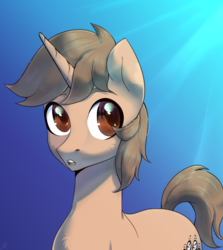 Size: 2500x2800 | Tagged: safe, artist:tigra0118, imported from derpibooru, oc, oc only, oc:foxhound, pony, unicorn, artwork, finished version, looking at something, my little pony, solo