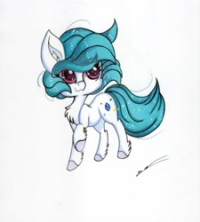 Size: 4887x5425 | Tagged: safe, artist:luxiwind, imported from derpibooru, oc, oc only, oc:loving flow, earth pony, pony, absurd resolution, chibi, female, mare, solo, traditional art